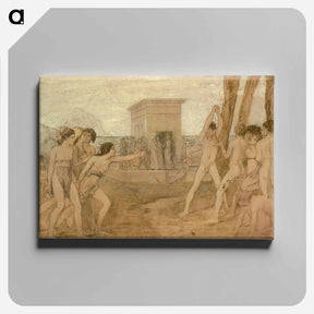 アートパネル-Young Spartan Girls Challenging Boys - エドガー ドガ Canvas.