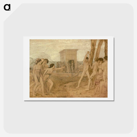 アートポストカード-Young Spartan Girls Challenging Boys - エドガー ドガ Postcard.