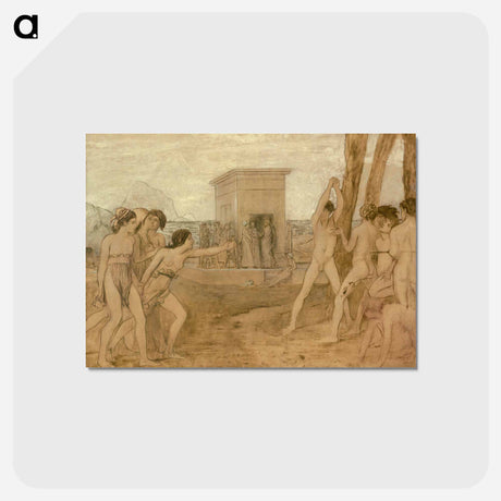 アートポストカード-Young Spartan Girls Challenging Boys - エドガー ドガ Postcard.