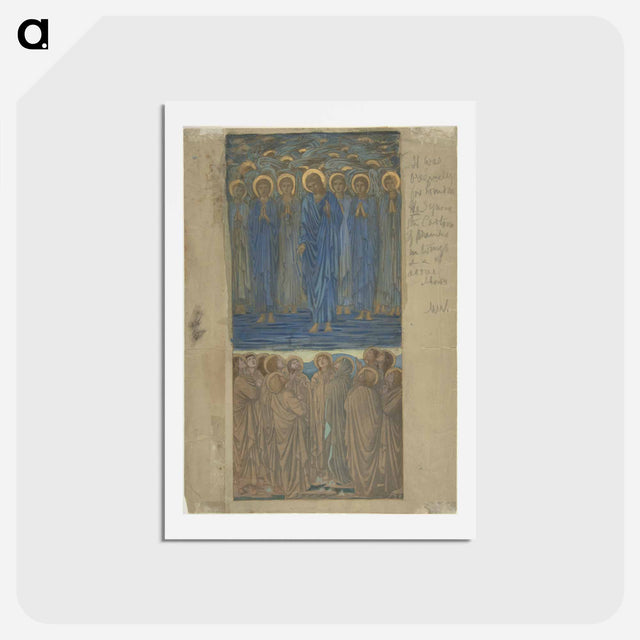 アートポストカード-Ascension of Christ (Acts I, 1–9): Study for stained-glass window - エドワード バーン ジョーンズ Postcard.