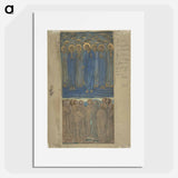 Ascension of Christ (Acts I, 1–9): Study for stained-glass window - エドワード バーン ジョーンズ Poster.