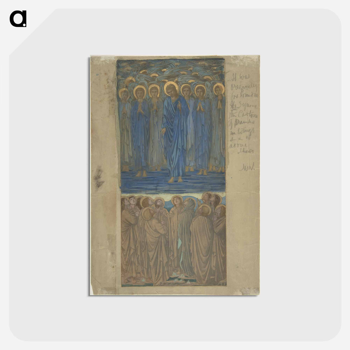 アートポストカード-Ascension of Christ (Acts I, 1–9): Study for stained-glass window - エドワード バーン ジョーンズ Postcard.