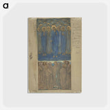 アートポストカード-Ascension of Christ (Acts I, 1–9): Study for stained-glass window - エドワード バーン ジョーンズ Postcard.
