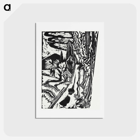 アートポストカード-Road in the Taunus Mountains - エルンスト ルートヴィヒ キルヒナー Postcard.