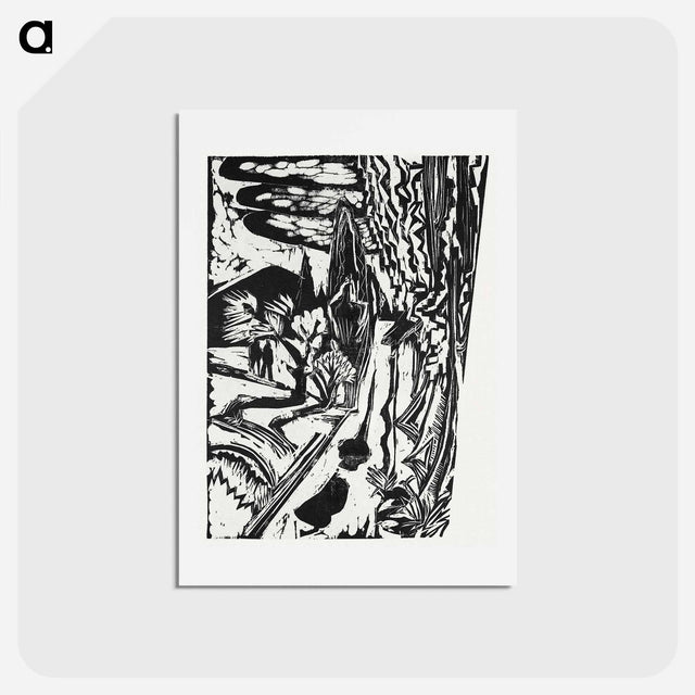 アートポストカード-Road in the Taunus Mountains - エルンスト ルートヴィヒ キルヒナー Postcard.