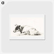 アートポストカード-Lying cow - ジャン ベルナール Postcard.