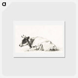アートポストカード-Lying cow - ジャン ベルナール Postcard.