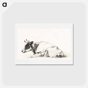 アートポストカード-Lying cow - ジャン ベルナール Postcard.