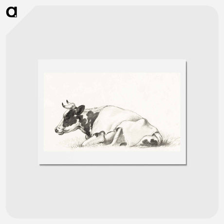 アートポストカード-Lying cow - ジャン ベルナール Postcard.