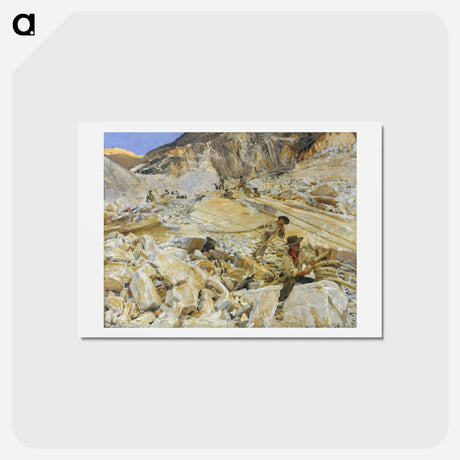 アートポストカード-Bringing Down Marble from the Quarries to Carrara - ジョン シンガー サージェント Postcard.
