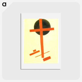 アートポストカード-The Red Cross on a Black Circle - カジミール マレーヴィチ Postcard.