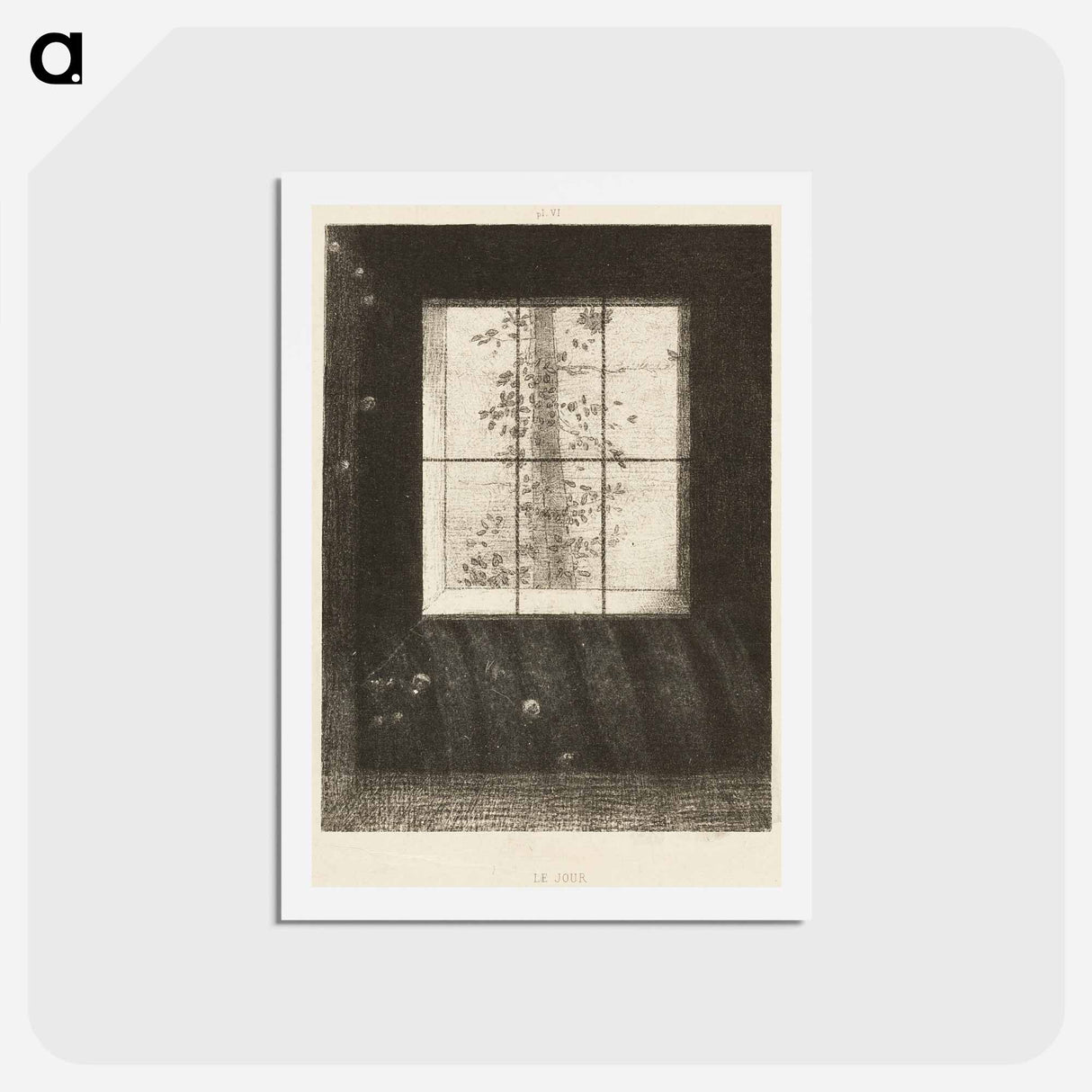 アートポストカード-Day, plate 6 from Dreams by Odilon Redon - オディロン ルドン Postcard.