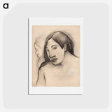 アートポストカード-Heads of Tahitian Women, Frontal and Profile Views - ポール ゴーギャン Postcard.
