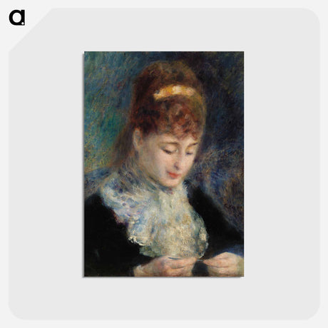 アートポストカード-Woman Crocheting - ピエール オーギュスト ルノワール Postcard.