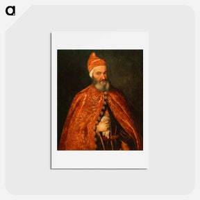 アートポストカード-Portrait of Doge Marcantonio Trevisani - ティツィアーノ ヴェチェッリオ Postcard.