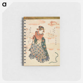 アートメモ帳-Woman and toy snake - 歌川 国芳 Memo.
