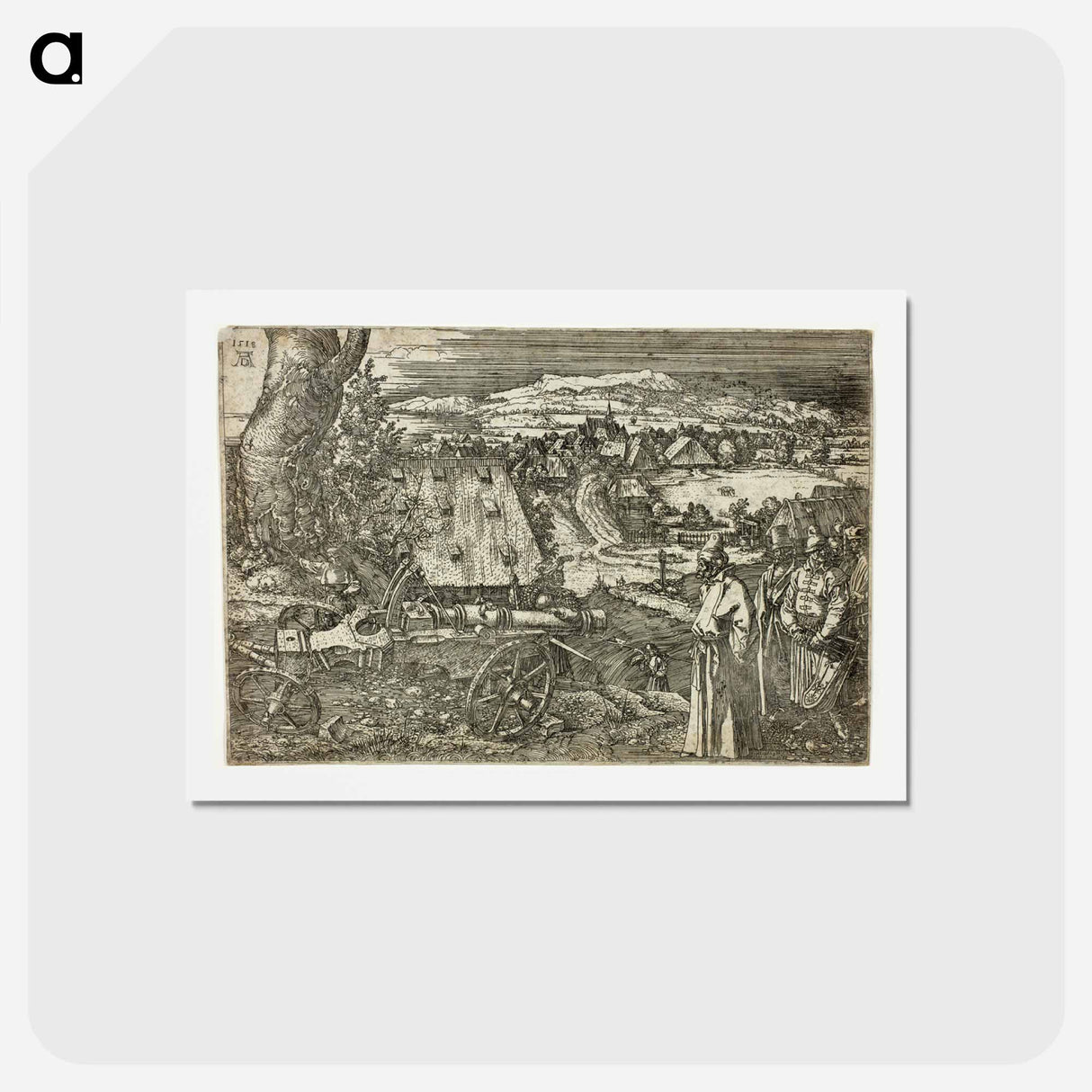 アートポストカード-Landscape with Cannon - アルブレヒト デューラー Postcard.
