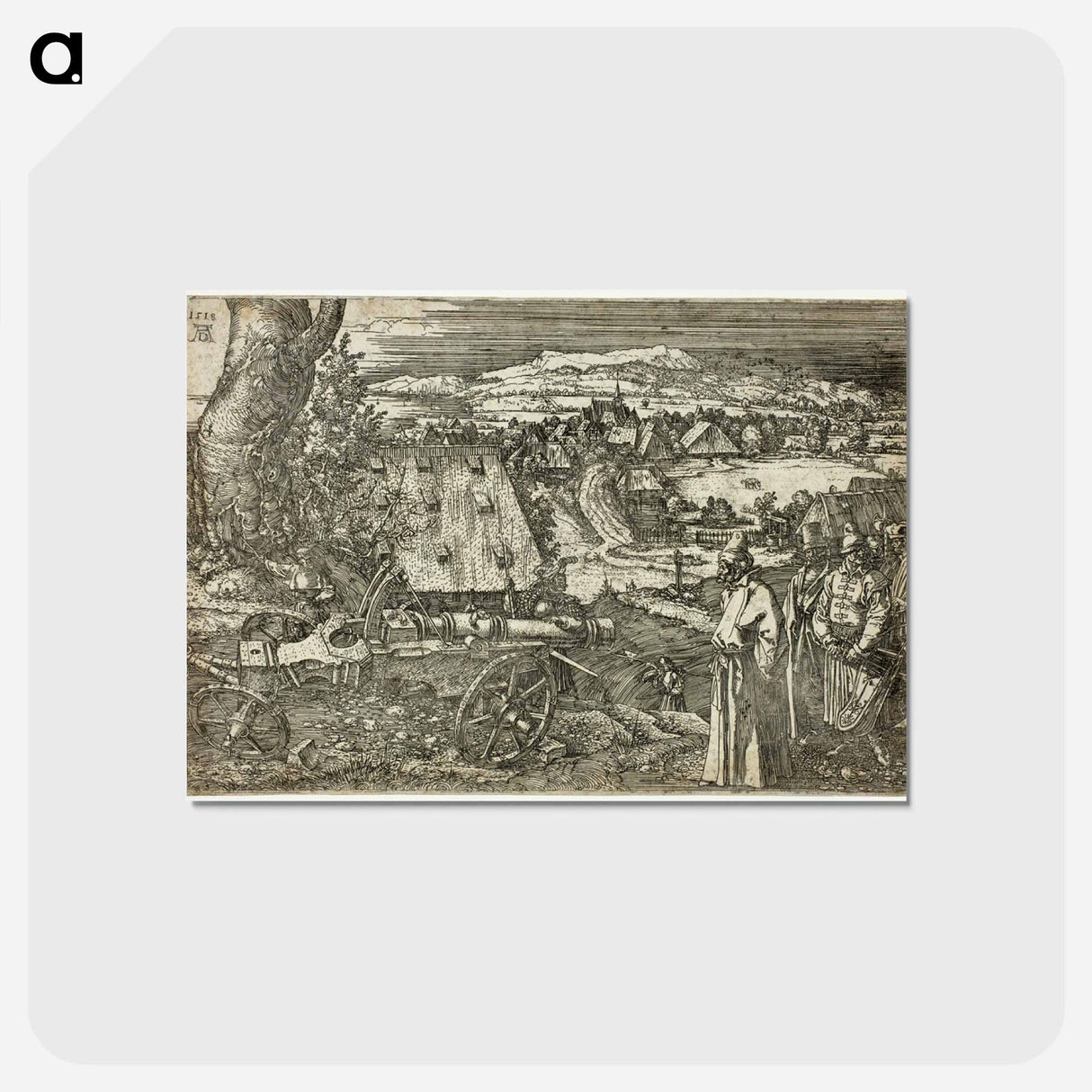 アートポストカード-Landscape with Cannon - アルブレヒト デューラー Postcard.
