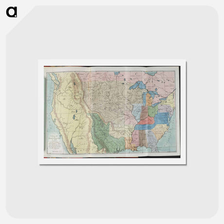 アートポストカード-Illustrations of the manners, customs, and condition of the North American Indians - アンティーク地図 Postcard.