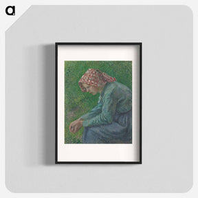アートポスター-A Seated Peasant Woman - カミーユ ピサロ Poster.