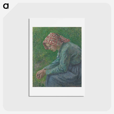 アートポストカード-A Seated Peasant Woman - カミーユ ピサロ Postcard.