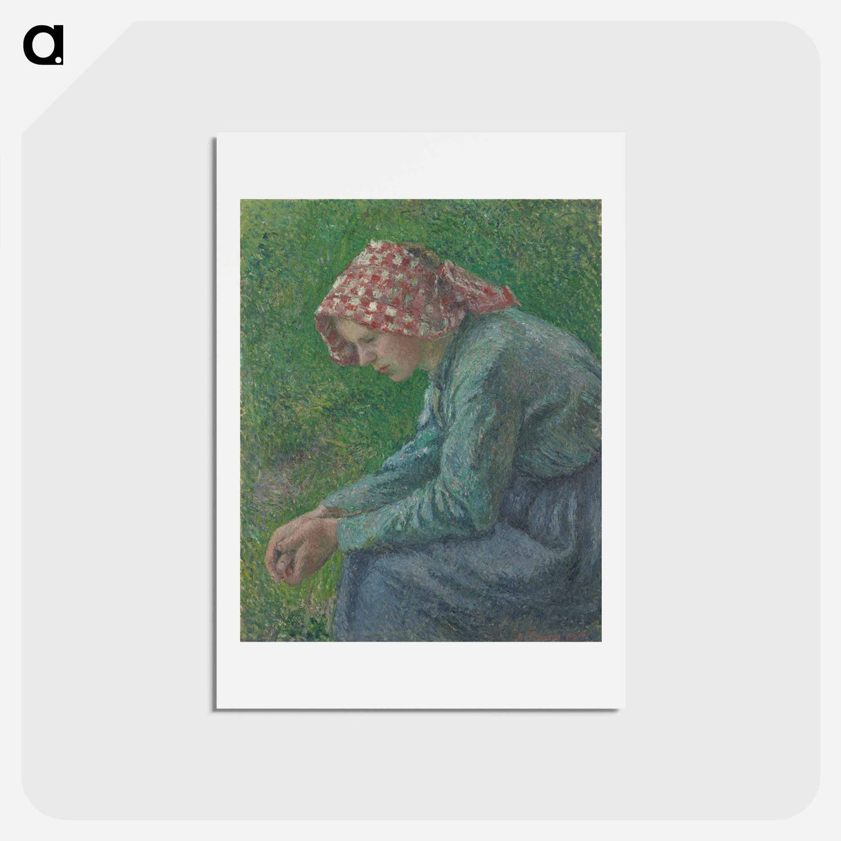 A Seated Peasant Woman - カミーユ ピサロ Postcard.