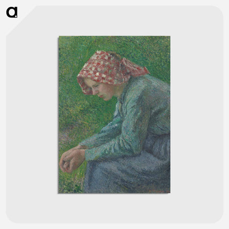 アートポストカード-A Seated Peasant Woman - カミーユ ピサロ Postcard.