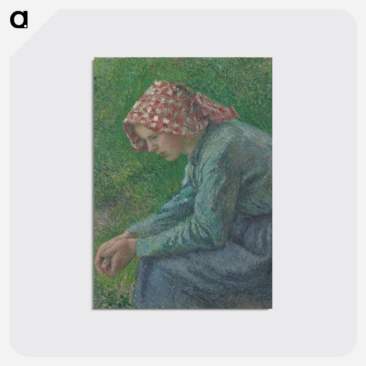 A Seated Peasant Woman - カミーユ ピサロ Postcard.