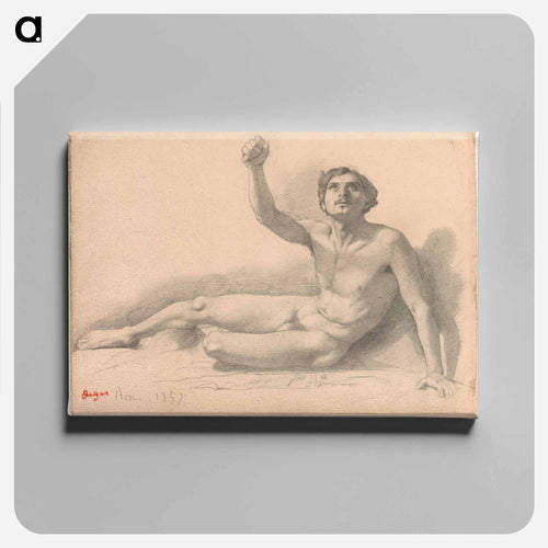Study of a Male Nude - エドガー ドガ Canvas.