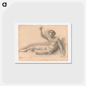 アートポストカード-Study of a Male Nude - エドガー ドガ Postcard.