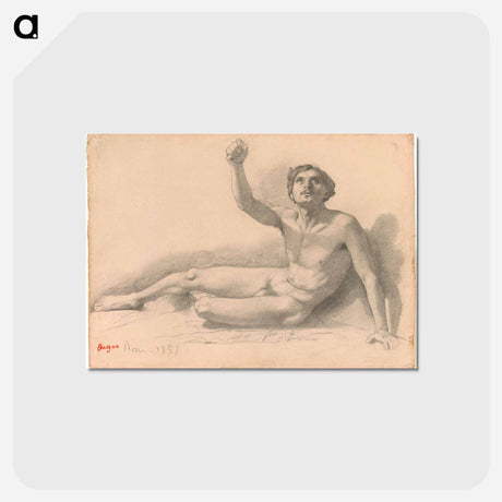 アートポストカード-Study of a Male Nude - エドガー ドガ Postcard.