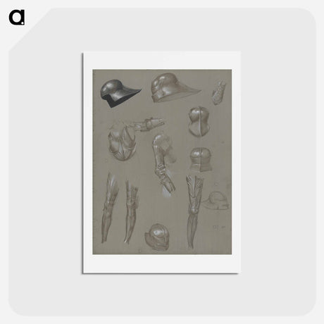 アートポストカード-Studies of a Suit of Armor - エドワード バーン ジョーンズ Postcard.