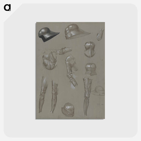 アートポストカード-Studies of a Suit of Armor - エドワード バーン ジョーンズ Postcard.