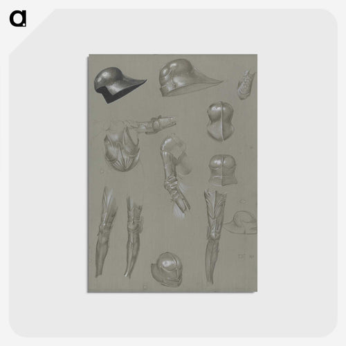 Studies of a Suit of Armor - エドワード バーン ジョーンズ Postcard.