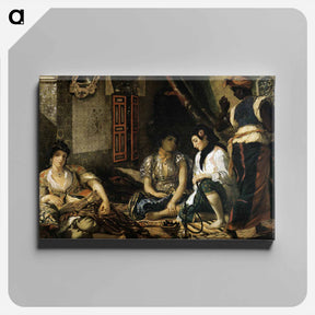 アートパネル-The Women of Algiers in their Apartment - ウジェーヌ ドラクロワ Canvas.
