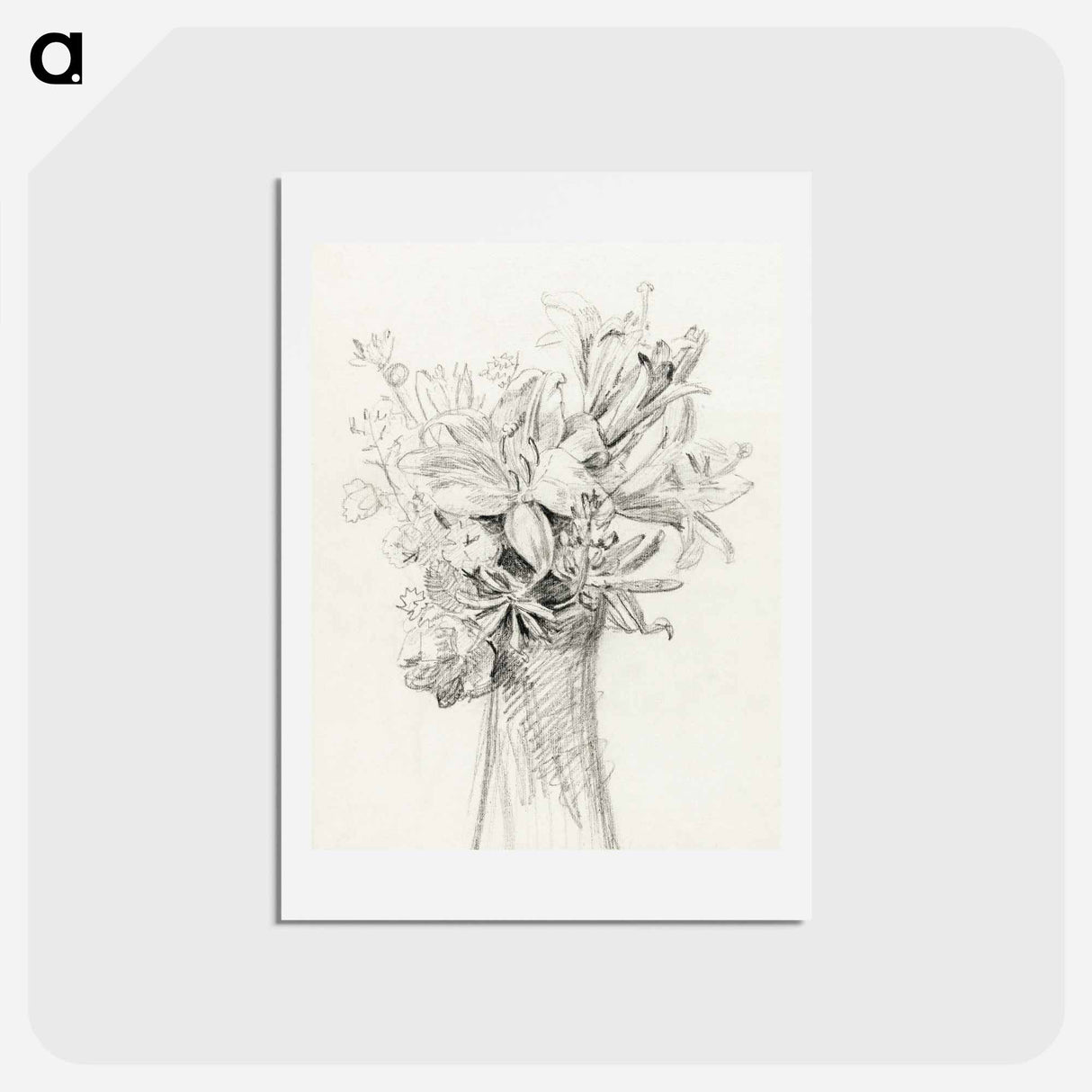 アートポストカード-Flowers in a vase - ジャン ベルナール Postcard.