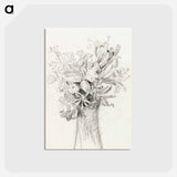 アートポストカード-Flowers in a vase - ジャン ベルナール Postcard.