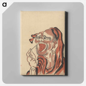 アートパネル-Daruma (Buddhist Saint) - 葛飾 北斎 Canvas.