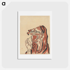 アートポストカード-Daruma (Buddhist Saint) - 葛飾 北斎 Postcard.
