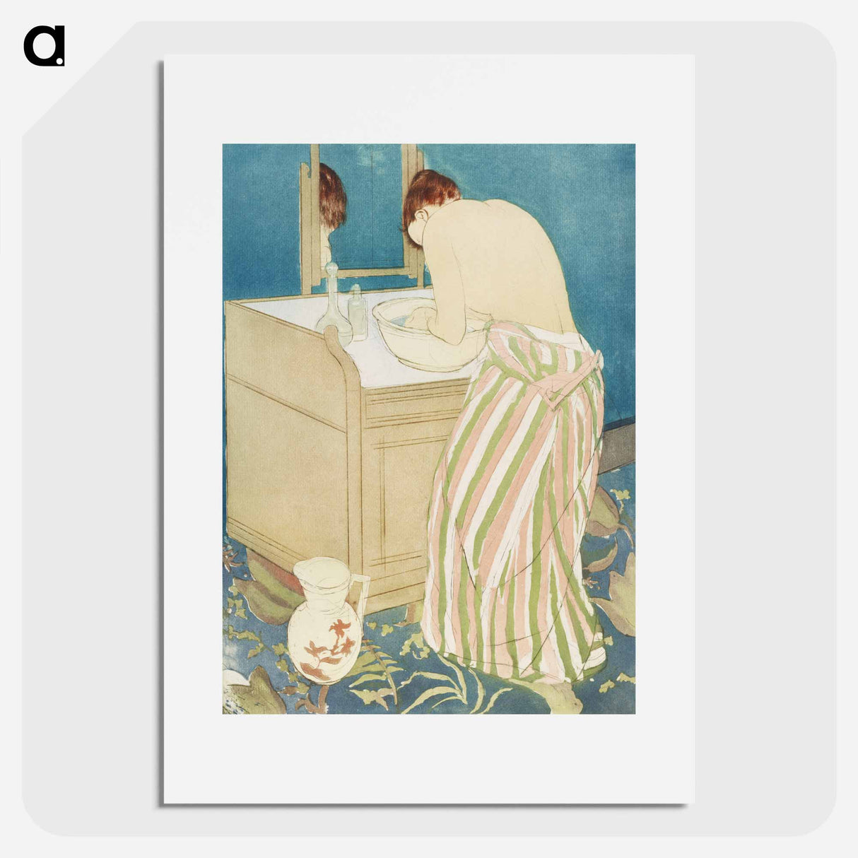 Woman Bathing - Mary Cassatt Poster.