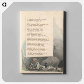 アートパネル-Young's Night Thoughts, Page 15, "The Longest Night Though Longer Far, Would Fail" - ウィリアム ブレイク Canvas.