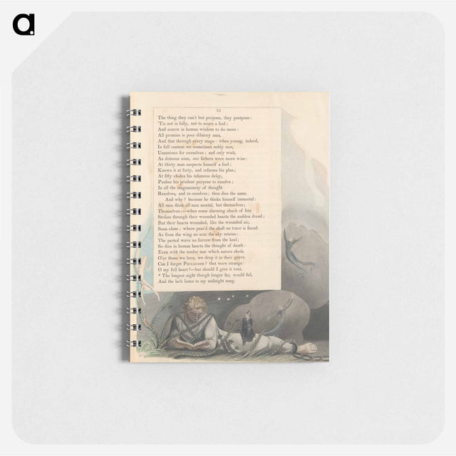 アートメモ帳-Young's Night Thoughts, Page 15, "The Longest Night Though Longer Far, Would Fail" - ウィリアム ブレイク Memo.