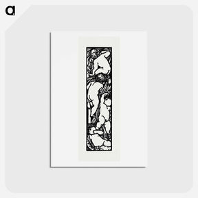 アートポストカード-Love is Enough–Upright Border or Sidepiece with four Puti - ウィリアム モリス Postcard.