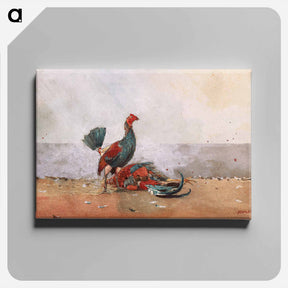 アートパネル-The Cock Fight - ウィンスロー ホーマー Canvas.