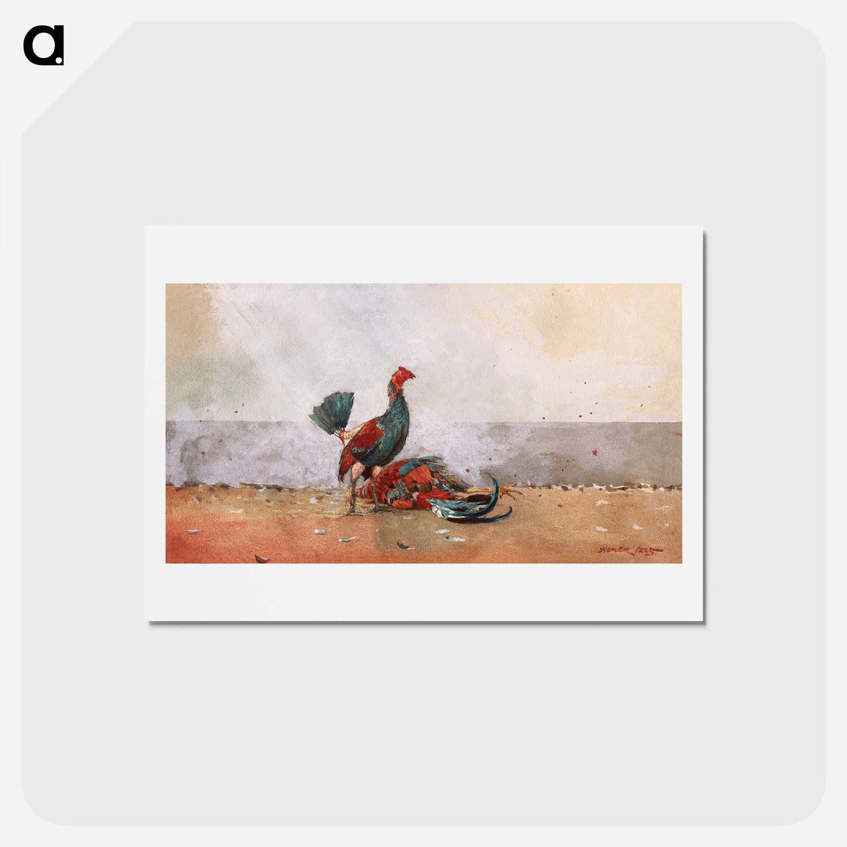 アートポストカード-The Cock Fight - ウィンスロー ホーマー Postcard.