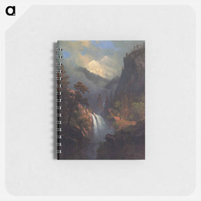アートメモ帳-Cascading Falls at Sunset - アルバート ビアスタット Memo.