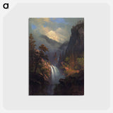 Cascading Falls at Sunset - アルバート ビアスタット Postcard.