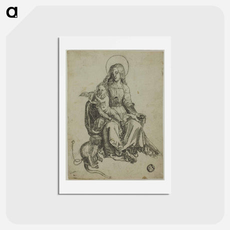 アートポストカード-Madonna with the Monkey - アルブレヒト デューラー Postcard.