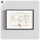 The Voyages of Captain James Cook - アンティーク地図 Poster.