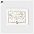 アートポストカード-The Voyages of Captain James Cook - アンティーク地図 Postcard.
